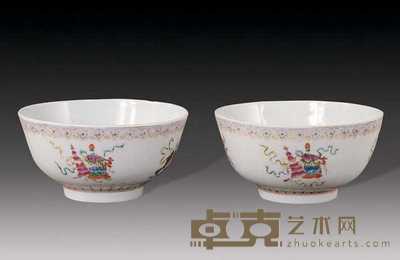民国 粉彩八宝碗（2件） 直径10.5cm